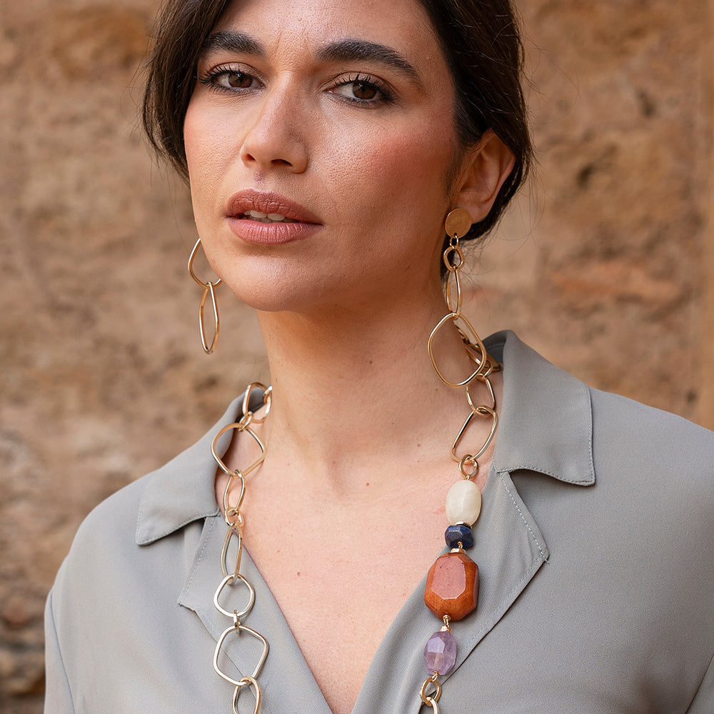Pendientes dorados mujer EMOLA