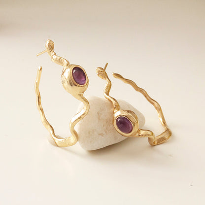 Pendientes dorados mujer SNAKE