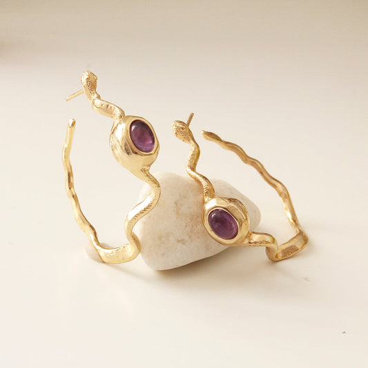 Pendientes dorados mujer SNAKE