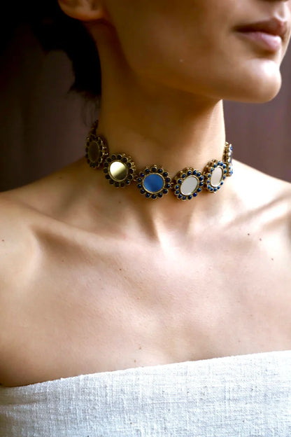CHOKER ESPEJOS NAVY
