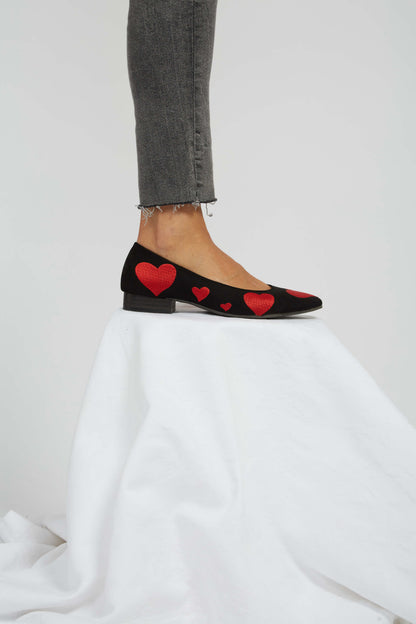 Bailarinas Red Vegan Heart