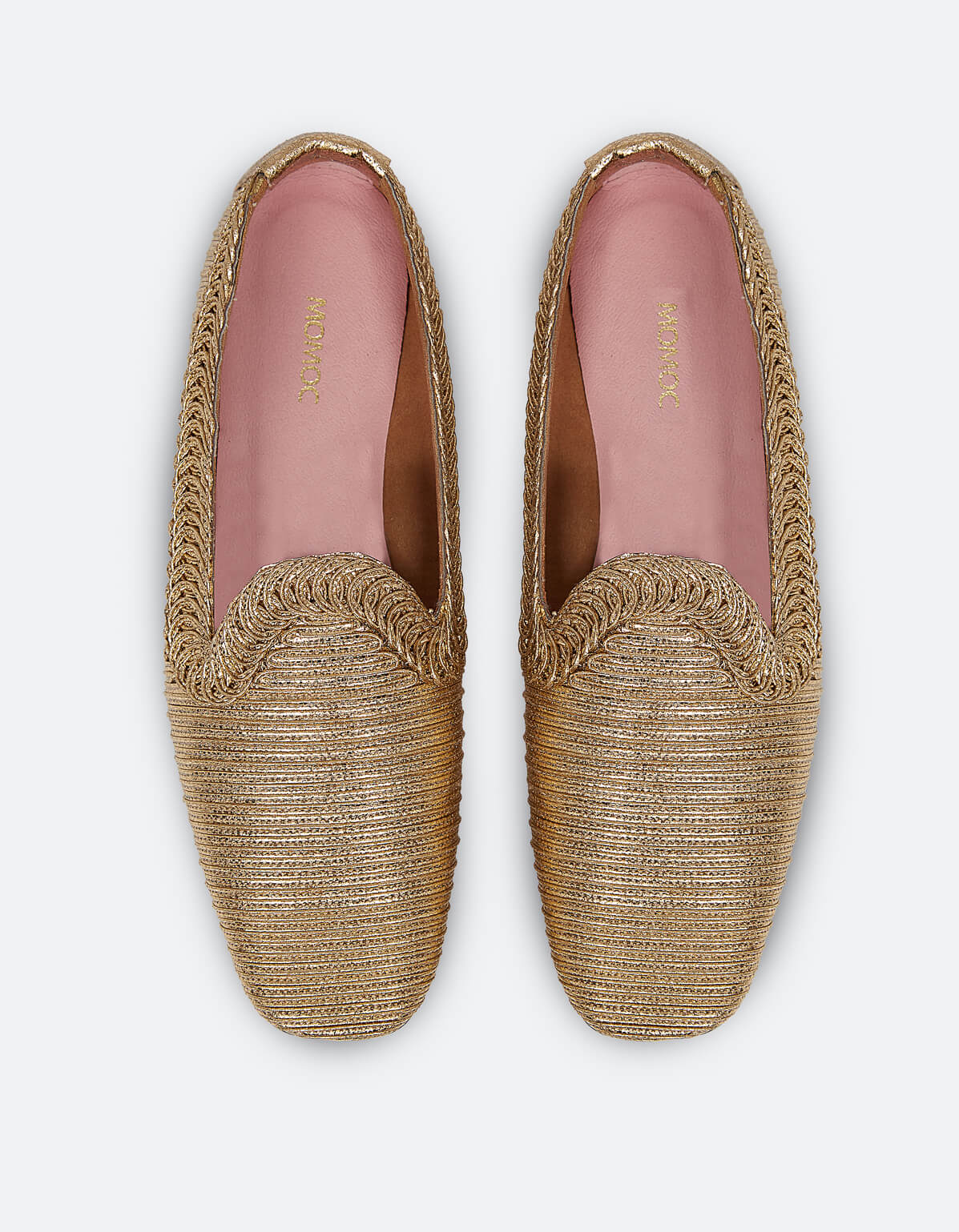 Mocasín NY metalizado oro